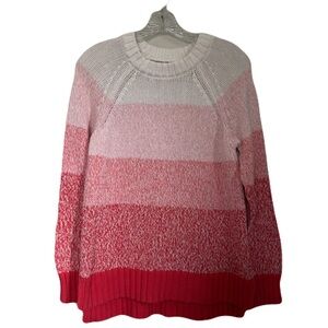 Aerie Knit Pullover Salmon Red Colorblock Crewneck Sweater Women’s Size M